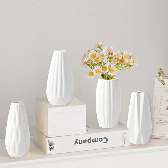 5'' White Ceramic Bud Vases Set of 20,Small Vases in Bulk for Flowers,Mini Vases